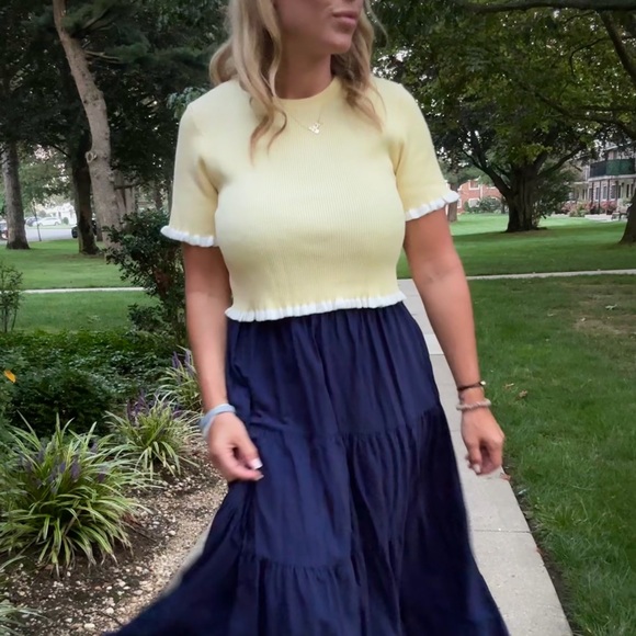 Yellow Ruffle Trim Top - Picture 6 of 8